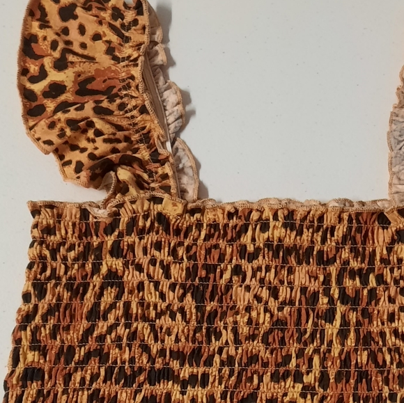 Billabong Crop Top Women's Small Brown Animal Print Sleeveless Stretch Casual - Picture 9 of 9